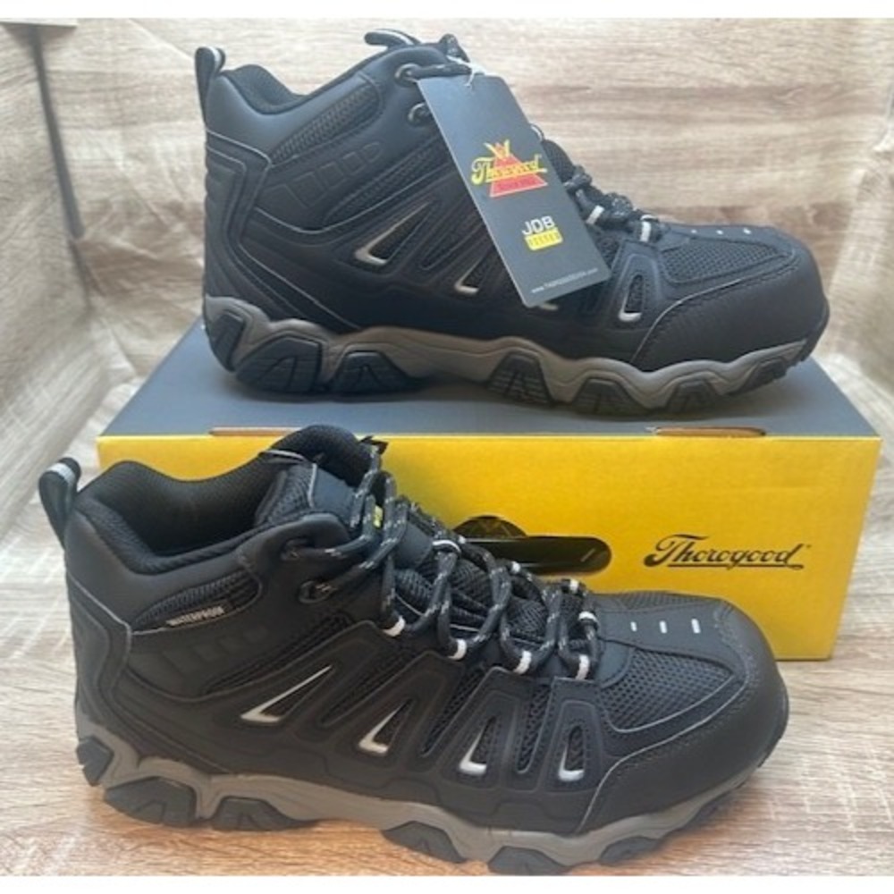 Thorogood Men's Crosstrex Mid Waterproof Comp Toe Work Boots Black NIB - Size 9W